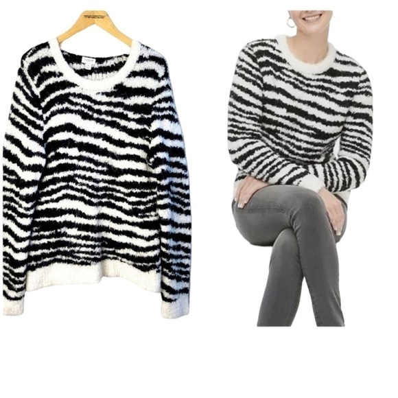 J. CREW Boucle Zebra Wool Alpaca Blend Size M - Picture 2 of 7